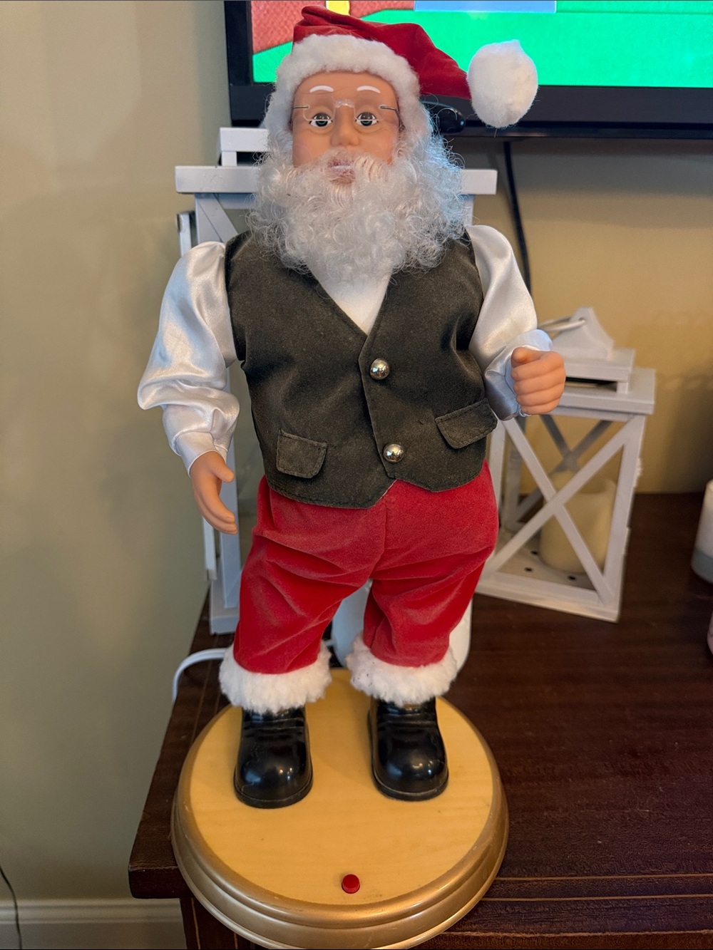 Red Santa Doll with White Beard and Black Boots - Holiday Kids Toy